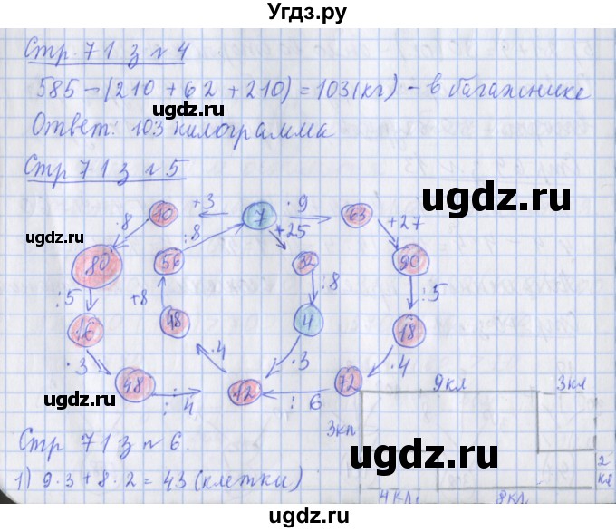 ГДЗ (Решебник к новой тетради) по математике 3 класс (рабочая тетрадь) Дорофеев Г.В. / часть 2. страницы / 71