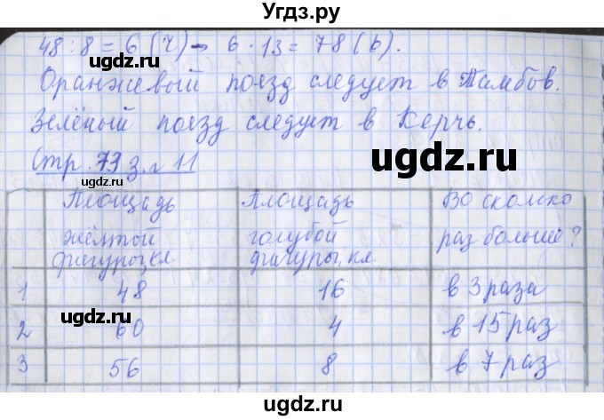 ГДЗ (Решебник к новой тетради) по математике 3 класс (рабочая тетрадь) Дорофеев Г.В. / часть 2. страницы / 73(продолжение 2)