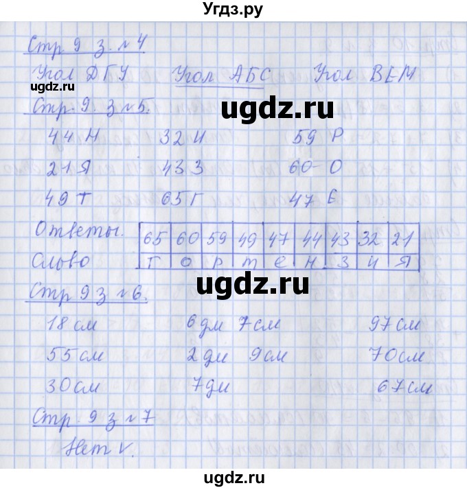 ГДЗ (Решебник №1 к старой тетради) по математике 3 класс (рабочая тетрадь) Дорофеев Г.В. / часть 1. страницы / 9