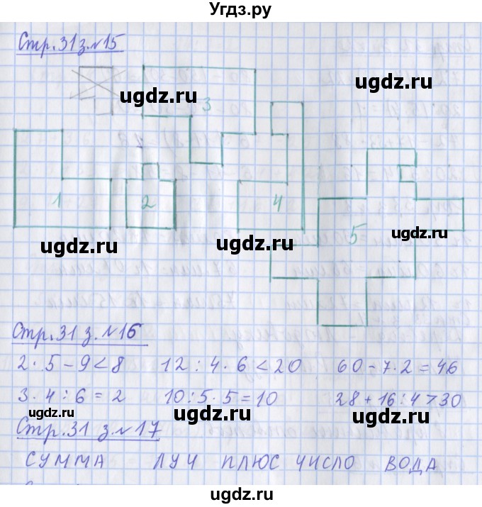 ГДЗ (Решебник 2020) по математике 3 класс (рабочая тетрадь) Дорофеев Г.В. / часть 1. страницы / 31(продолжение 2)