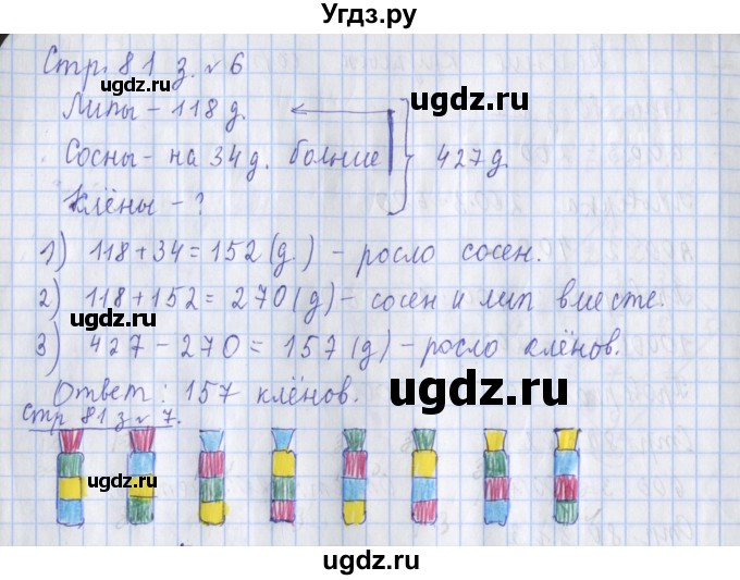 ГДЗ (Решебник 2020) по математике 3 класс (рабочая тетрадь) Дорофеев Г.В. / часть 2. страницы / 81(продолжение 2)
