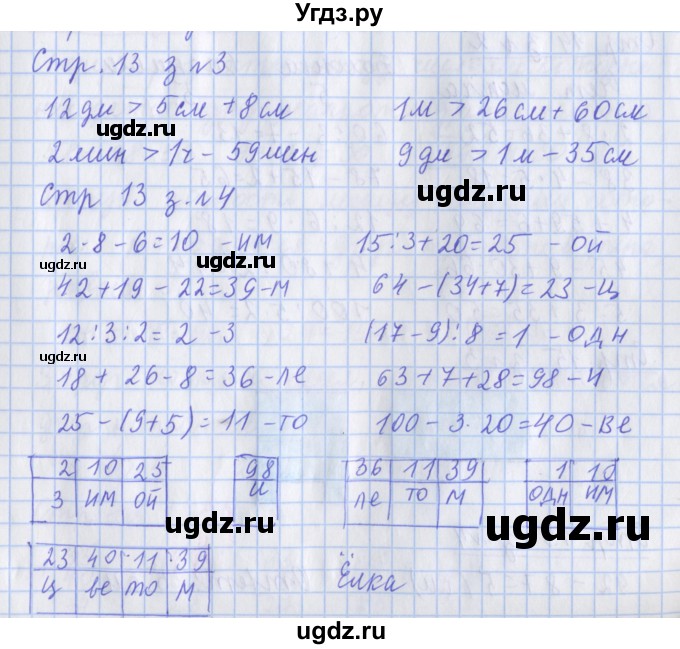 ГДЗ (Решебник 2017 №1) по математике 3 класс (рабочая тетрадь) Дорофеев Г.В. / часть 1. страницы / 13