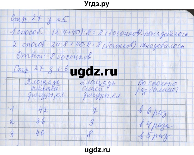 ГДЗ (Решебник 2017 №1) по математике 3 класс (рабочая тетрадь) Дорофеев Г.В. / часть 2. страницы / 27(продолжение 2)