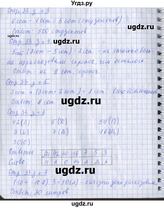 ГДЗ (Решебник 2017 №1) по математике 3 класс (рабочая тетрадь) Дорофеев Г.В. / часть 2. страницы / 33
