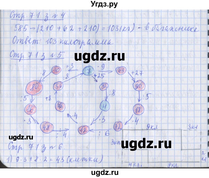 ГДЗ (Решебник 2017 №1) по математике 3 класс (рабочая тетрадь) Дорофеев Г.В. / часть 2. страницы / 71