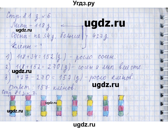 ГДЗ (Решебник 2017 №1) по математике 3 класс (рабочая тетрадь) Дорофеев Г.В. / часть 2. страницы / 81(продолжение 2)