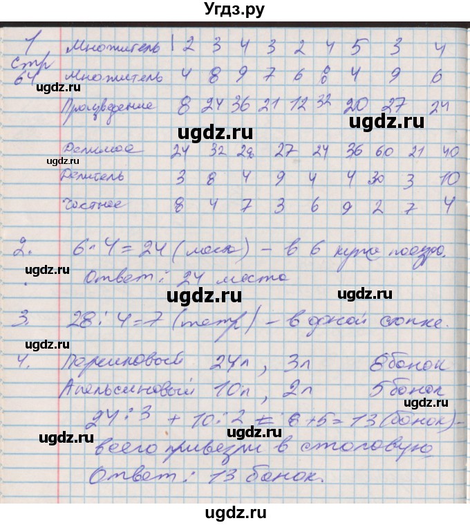 ГДЗ (Решебник 2017 №2) по математике 3 класс (рабочая тетрадь) Дорофеев Г.В. / часть 1. страницы / 64