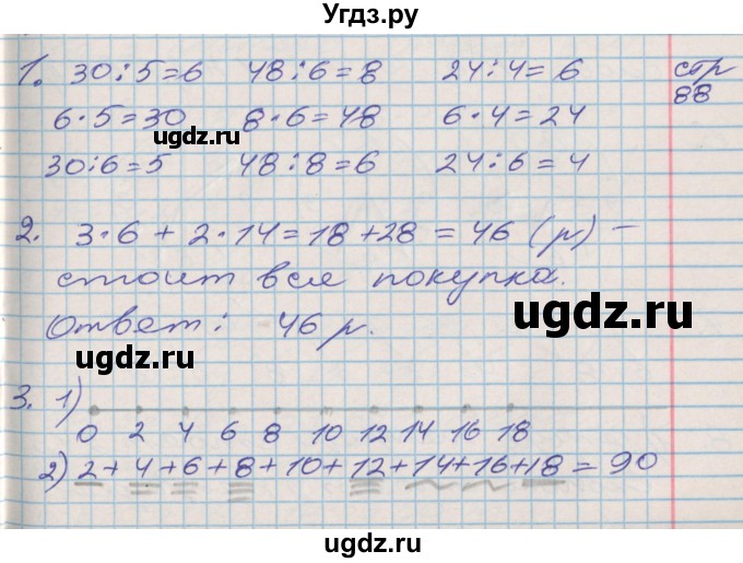 ГДЗ (Решебник 2017 №2) по математике 3 класс (рабочая тетрадь) Дорофеев Г.В. / часть 1. страницы / 88