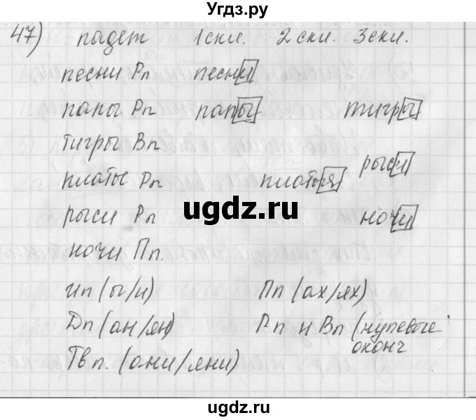 ГДЗ (Решебник) по русскому языку 4 класс (рабочая тетрадь) Нечаева Н.В. / часть 1 / упражнение / 47