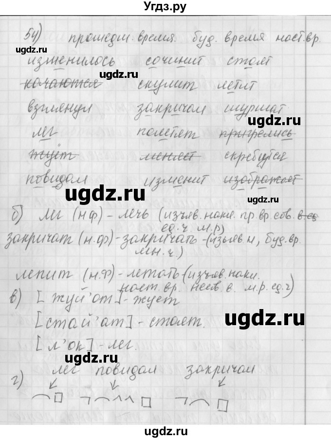 ГДЗ (Решебник) по русскому языку 4 класс (рабочая тетрадь) Нечаева Н.В. / часть 2 / упражнение / 54