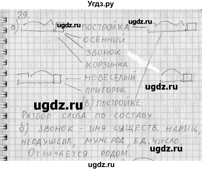 ГДЗ (Решебник) по русскому языку 3 класс (рабочая тетрадь) Нечаева Н.В. / тетрадь №1. упражнение / 29