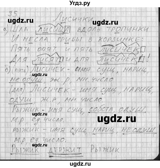 ГДЗ (Решебник) по русскому языку 3 класс (рабочая тетрадь) Нечаева Н.В. / тетрадь №1. упражнение / 35