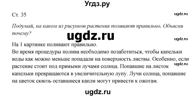 ГДЗ (Решебник к учебнику 2017) по окружающему миру 1 класс Плешаков А.А. / часть 1 (страница) / 35