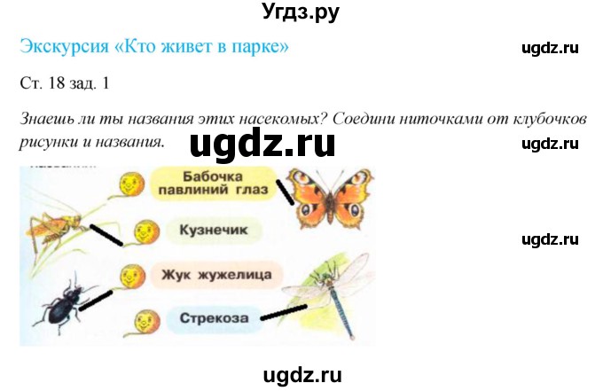 ГДЗ (Решебник) по окружающему миру 1 класс (рабочая тетрадь) Плешаков А. А. / часть 2. страница номер / 18