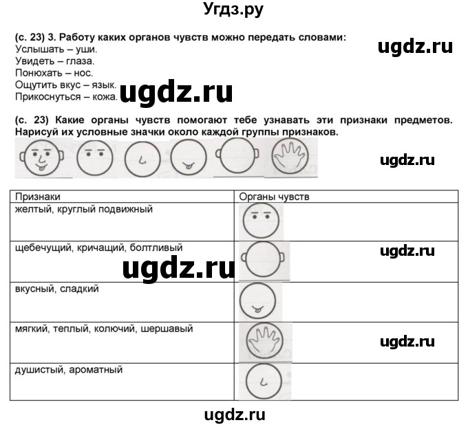 ГДЗ (Решебник) по окружающему миру 1 класс (рабочая тетрадь Школа 2100) Вахрушев А.А. / страница номер / 23