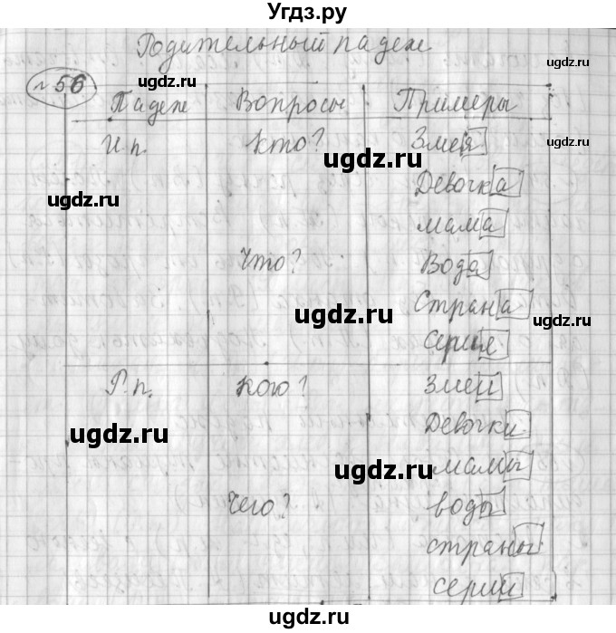 ГДЗ (Решебник) по русскому языку 3 класс (рабочая тетрадь) Климанова Л.Ф. / часть 2. упражнение / 56