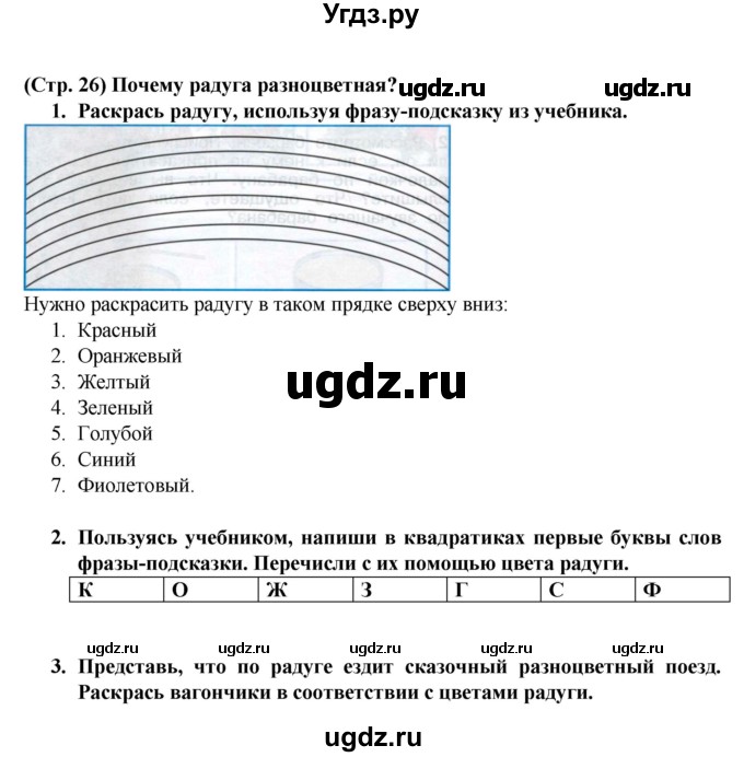 ГДЗ (Решебник №1) по окружающему миру 1 класс (рабочая тетрадь) Плешаков А.А. / часть 2. страница номер / 26