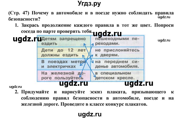 ГДЗ (Решебник №1) по окружающему миру 1 класс (рабочая тетрадь) Плешаков А.А. / часть 2. страница номер / 47