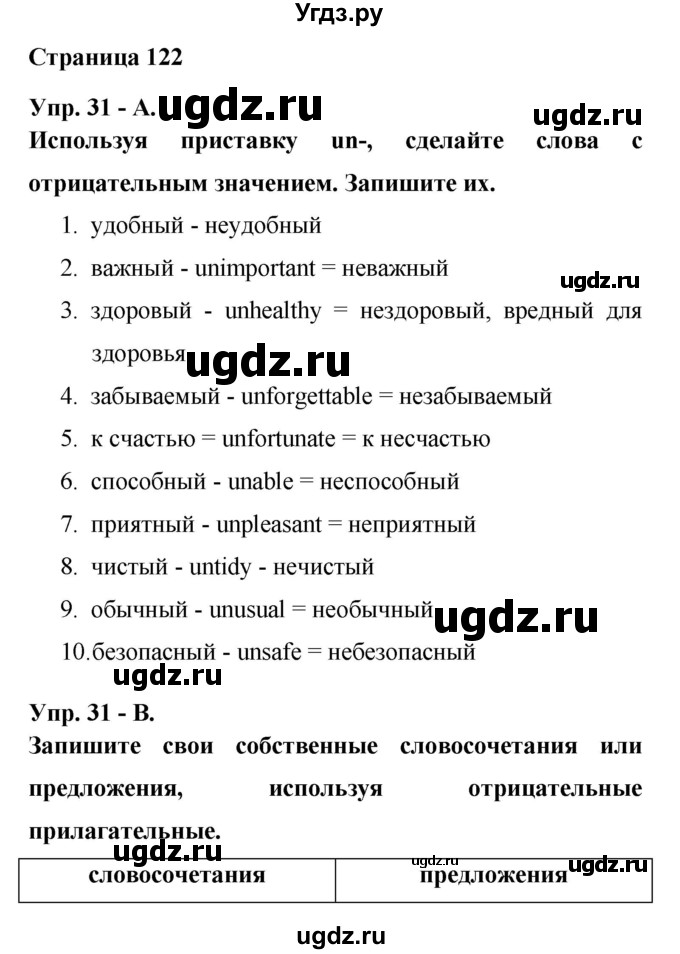 ГДЗ (Решебник) по английскому языку 6 класс (лексико-грамматический практикум Rainbow) Афанасьева О.В. / страница номер / 122