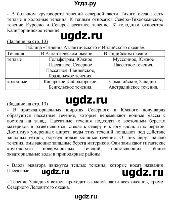 ГДЗ (Решебник) по географии 7 класс (тетрадь-практикум) Е.С. Ходова / страница номер / 13(продолжение 2)