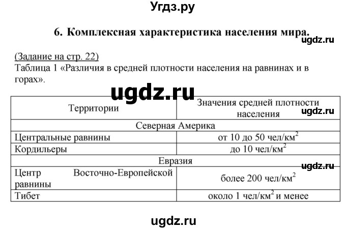 ГДЗ (Решебник) по географии 7 класс (тетрадь-практикум) Е.С. Ходова / страница номер / 22