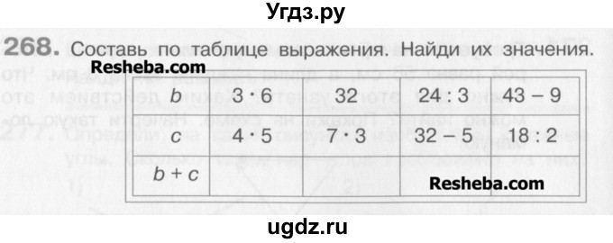 ГДЗ (Учебник) по математике 3 класс Давыдов В.В. / упражнение / 268