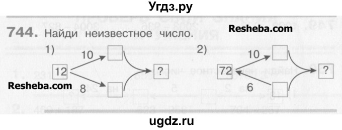 ГДЗ (Учебник) по математике 3 класс Давыдов В.В. / упражнение / 744