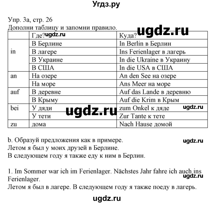 ГДЗ (Решебник) по немецкому языку 5 класс Салынская С.И. / часть 1. страница / 26