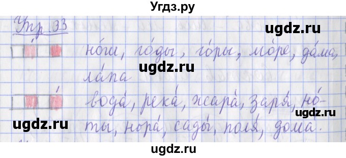 ГДЗ (Решебник) по русскому языку 2 класс ( рабочая тетрадь учусь писать без ошибок) Кузнецова М.И. / упражнение / 33