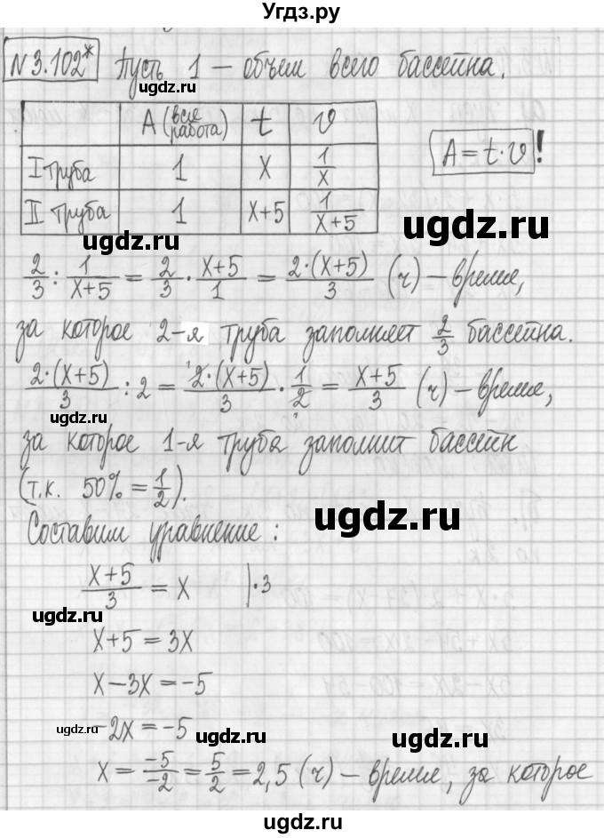 ГДЗ (Решебник к учебнику 2022) по алгебре 7 класс Арефьева И.Г. / глава 3 / упражнение / 3.102