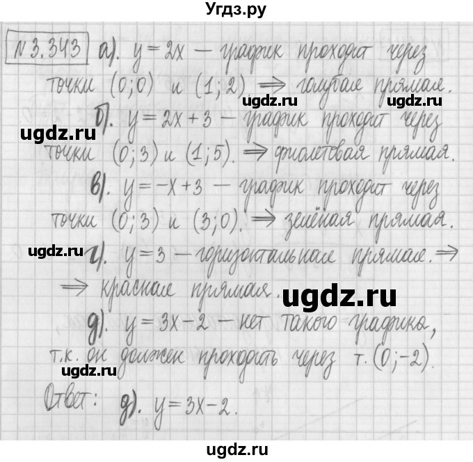 ГДЗ (Решебник к учебнику 2022) по алгебре 7 класс Арефьева И.Г. / глава 3 / упражнение / 3.343