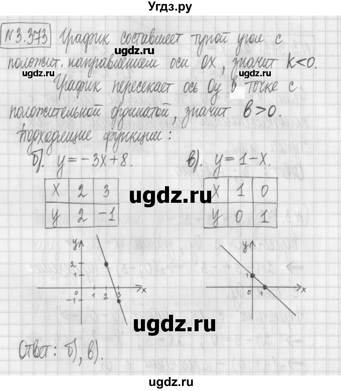 ГДЗ (Решебник к учебнику 2022) по алгебре 7 класс Арефьева И.Г. / глава 3 / упражнение / 3.373