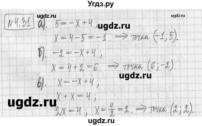 ГДЗ (Решебник к учебнику 2022) по алгебре 7 класс Арефьева И.Г. / глава 4 / упражнение / 4.31