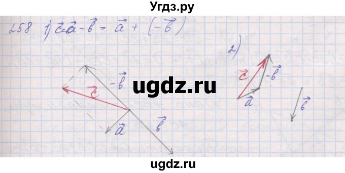 ГДЗ (Решебник) по геометрии 9 класс (рабочая тетрадь) Мерзляк А.Г. / упражнение номер / 258