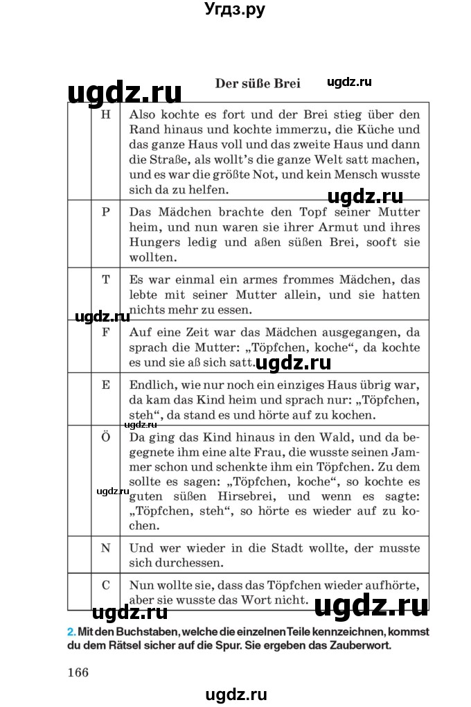 ГДЗ (Учебник) по немецкому языку 8 класс Лаптева Н.Е. / часть 1. страница номер / 166