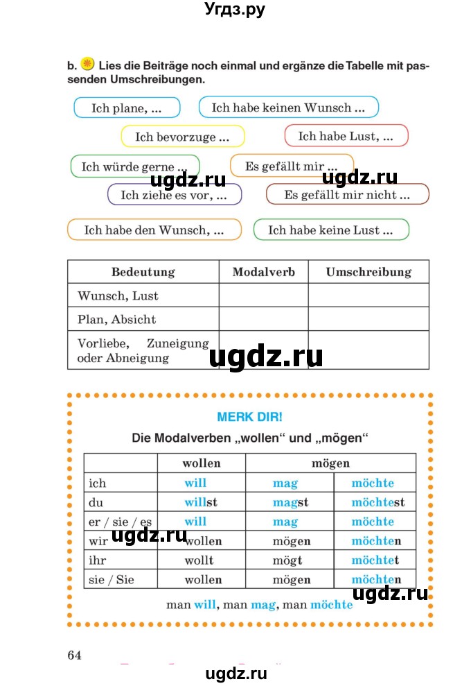 ГДЗ (Учебник) по немецкому языку 8 класс Лаптева Н.Е. / часть 2. страница номер / 64