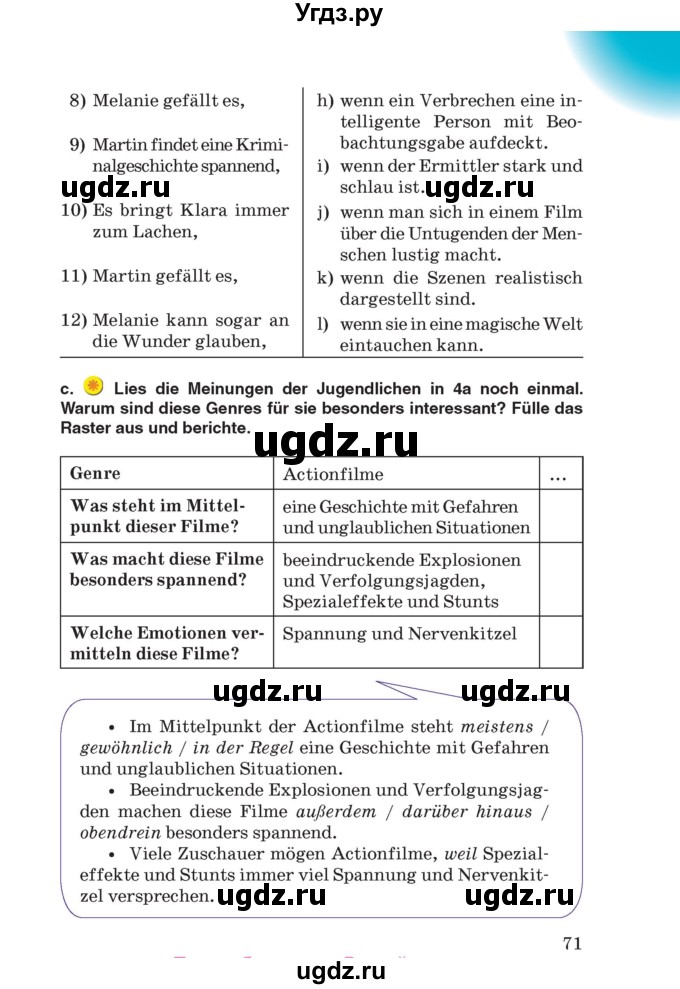 ГДЗ (Учебник) по немецкому языку 8 класс Лаптева Н.Е. / часть 2. страница номер / 71