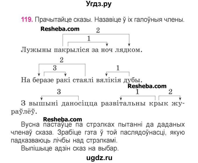 У чэрвені каласуе жыта намаляваць схему сказа