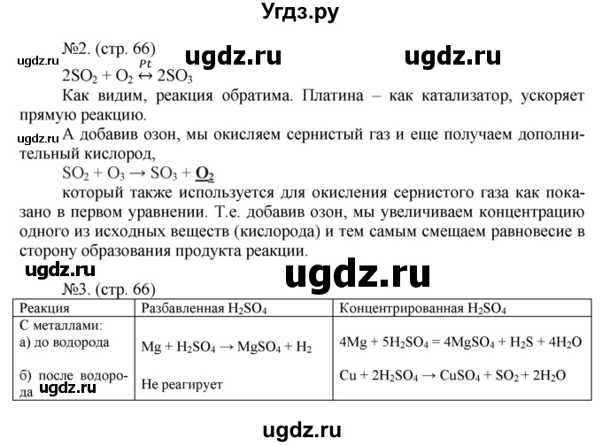 ГДЗ (Решебник) по химии 9 класс (тетрадь-тренажёр) Гара Н.Н. / страница-№ / 66