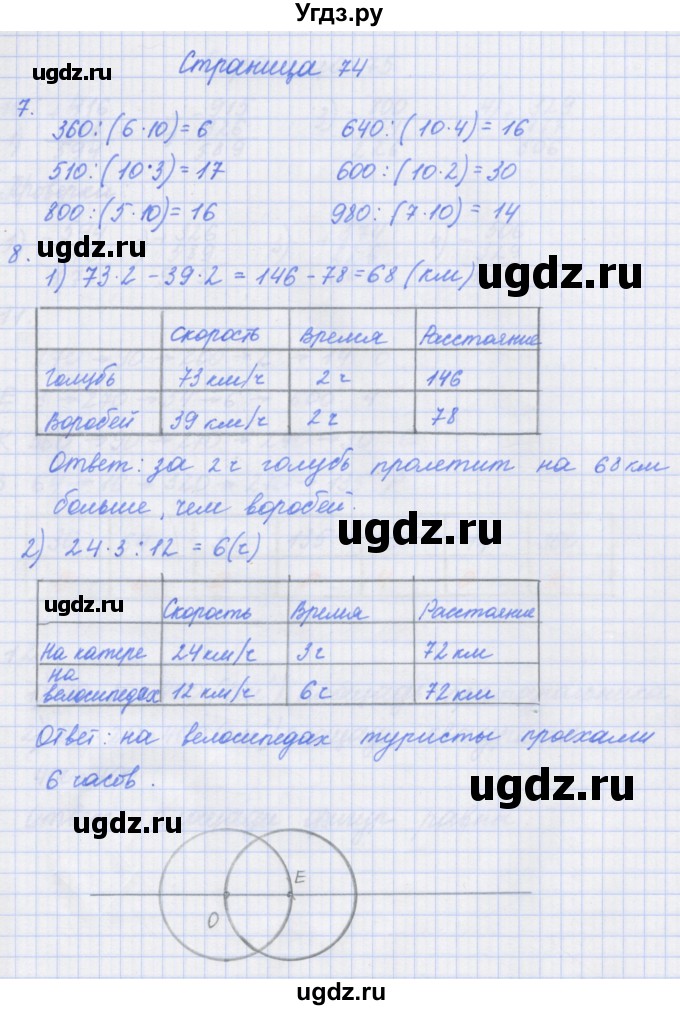 ГДЗ (Решебник к тетради 2017) по математике 4 класс (рабочая тетрадь) Дорофеев Г.В. / часть 1. страница / 74