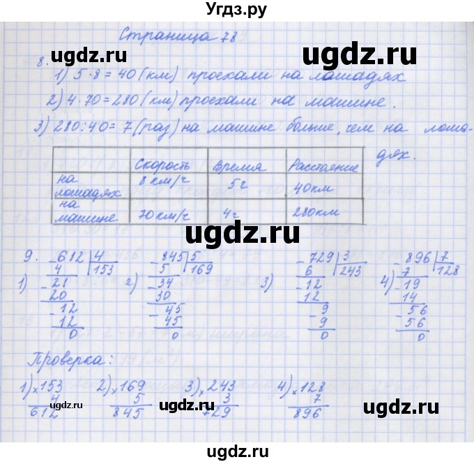 ГДЗ (Решебник к тетради 2017) по математике 4 класс (рабочая тетрадь) Дорофеев Г.В. / часть 1. страница / 78