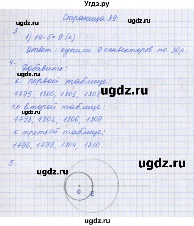 ГДЗ (Решебник к тетради 2017) по математике 4 класс (рабочая тетрадь) Дорофеев Г.В. / часть 1. страница / 89