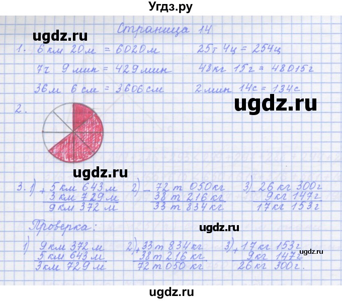 ГДЗ (Решебник к тетради 2017) по математике 4 класс (рабочая тетрадь) Дорофеев Г.В. / часть 2. страница / 14