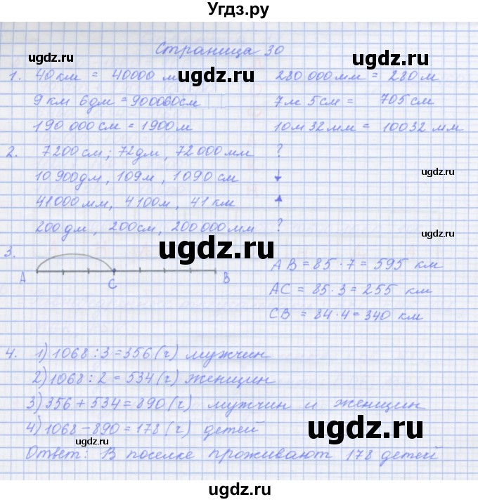 ГДЗ (Решебник к тетради 2017) по математике 4 класс (рабочая тетрадь) Дорофеев Г.В. / часть 2. страница / 30