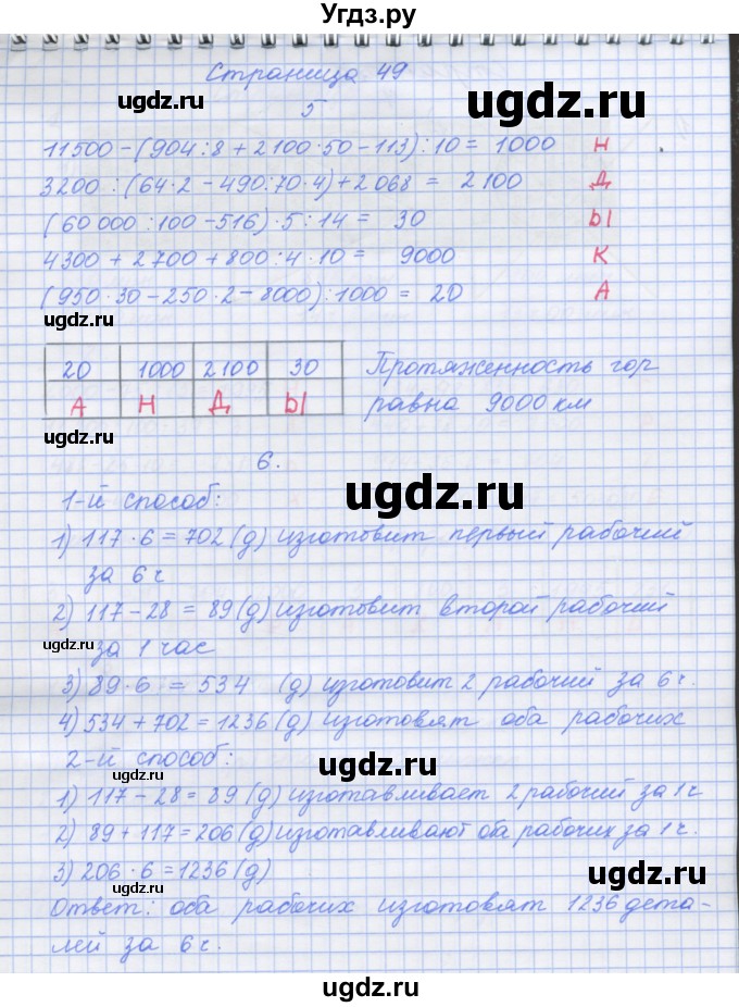 ГДЗ (Решебник к тетради 2017) по математике 4 класс (рабочая тетрадь) Дорофеев Г.В. / часть 2. страница / 49