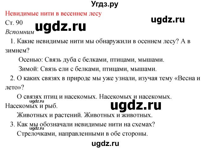 ГДЗ (Решебник к учебнику 2017) по окружающему миру 2 класс Плешаков А.А. / часть 2 (страница) / 90