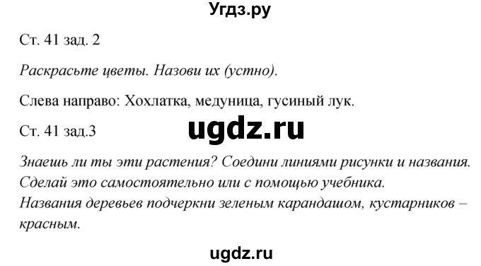 ГДЗ (Решебник) по окружающему миру 2 класс (рабочая тетрадь) Плешаков А.А. / часть 2. страница номер / 41