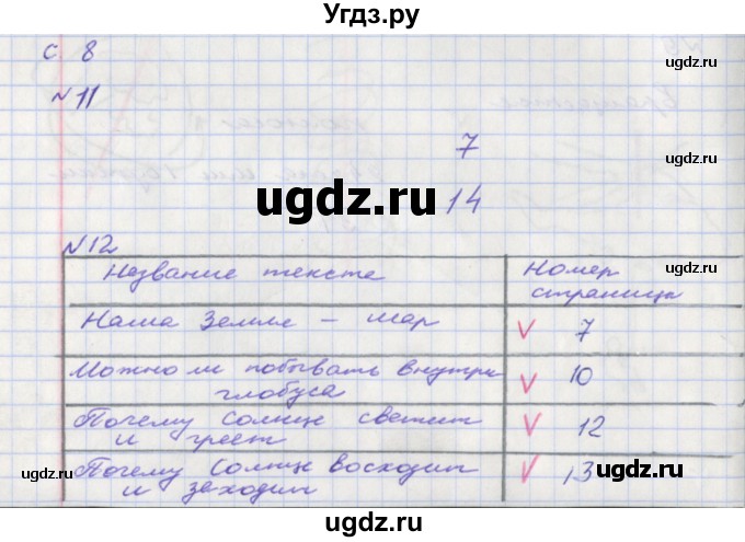 ГДЗ (Решебник) по окружающему миру 2 класс (тетрадь для самостоятельной работы) Федотова О.Н. / часть 1. страница номер / 8