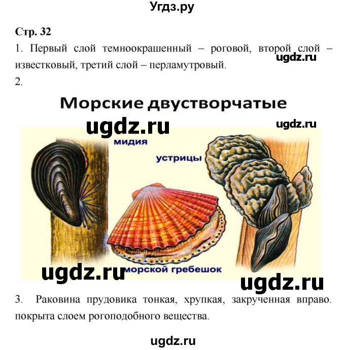 ГДЗ (Решебник) по биологии 7 класс (рабочая тетрадь) Сухова Т.С. / часть 1 страница номер / 32