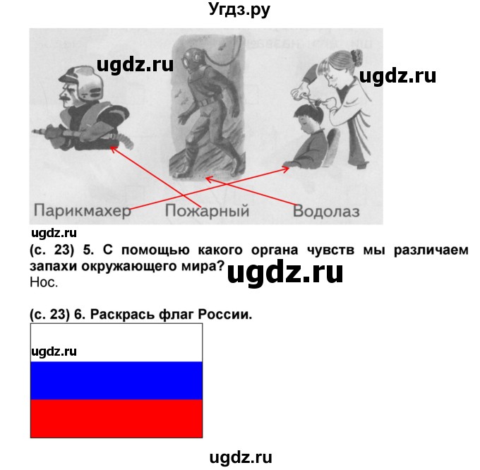 ГДЗ (Решебник) по окружающему миру 1 класс (проверочные и диагностические работы) Ивченкова Г.Г. / страница номер / 23(продолжение 2)